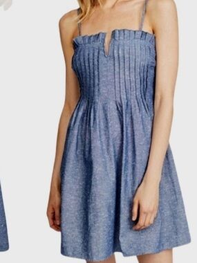 Madewell Denim-Blue Spaghetti Strap Mini Dress